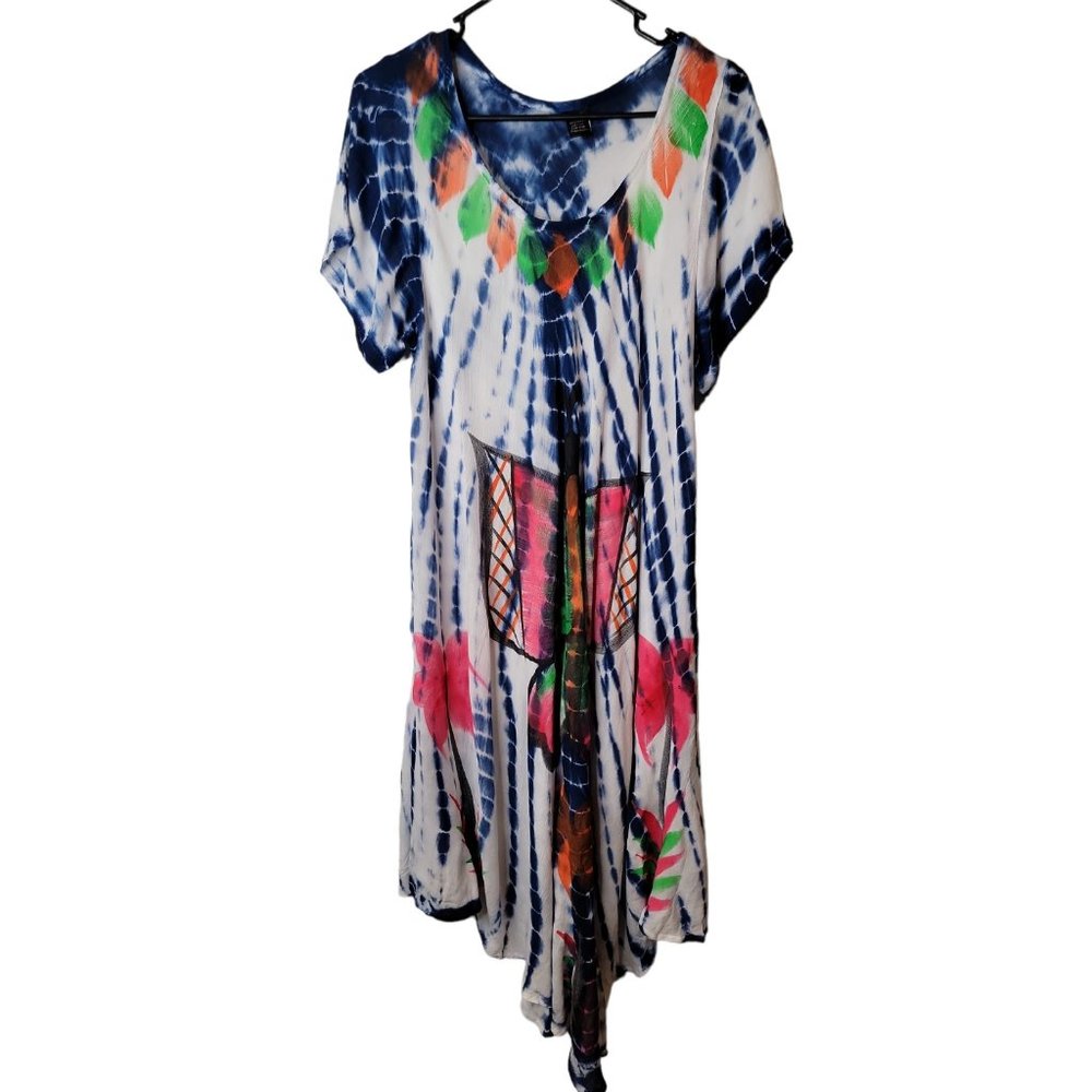 Zury Boho  Dress Tie Dye Hand Painted Free Size